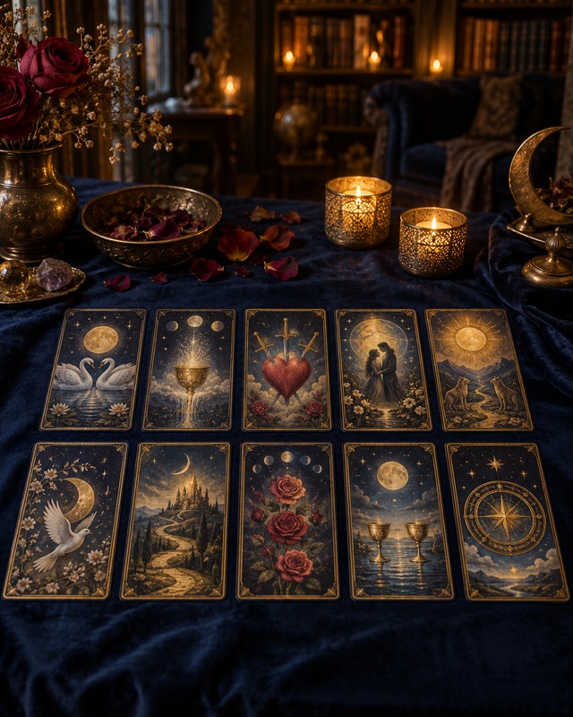 Tarot — Głęboki odczyt miłosny, 10 kart