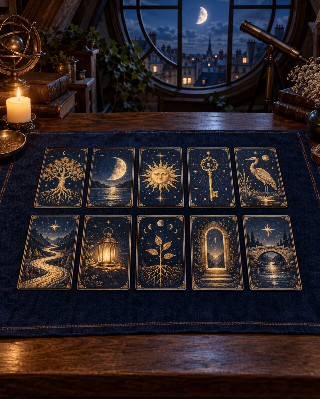 Lunar cycle – Ten-card Tarot reading