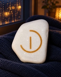 Design visualization of the selected sign: Safe Space Stone – hand-painted Shield
